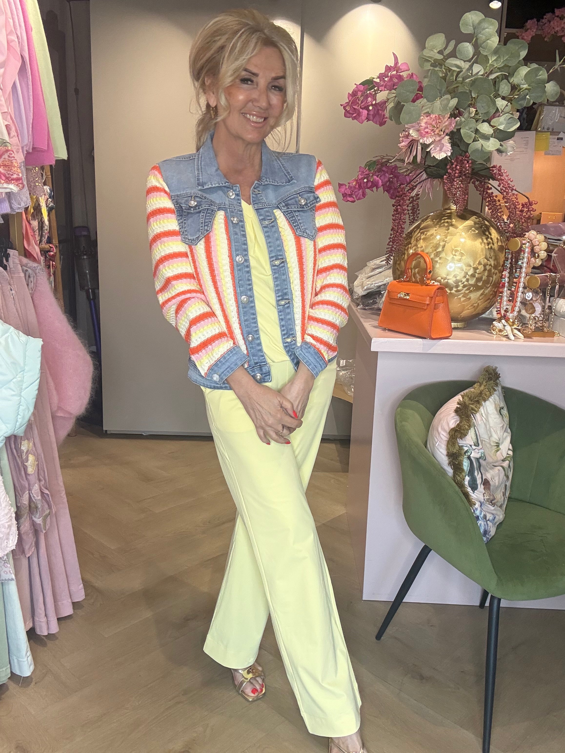 Jasje Jeans Streep Oranje Geel 🧡💛