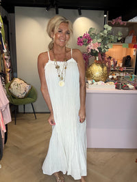 Mykonos Dress Off White Long and Blush