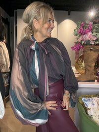 Blouse Stripe Bordeaux