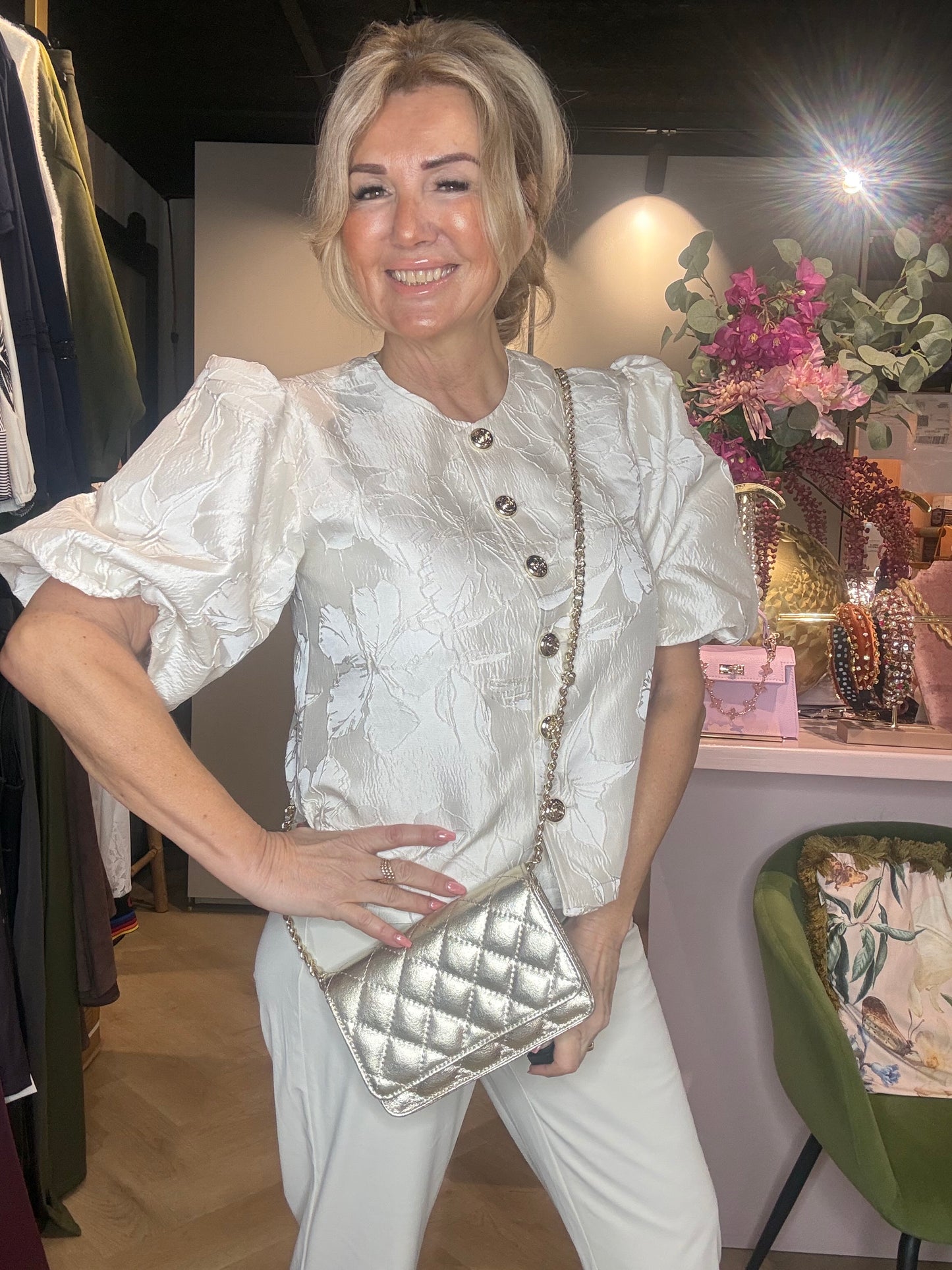 Triple Nine JA92408 – Jacket Short Sleeves (satijn) met gouden knopen Kit