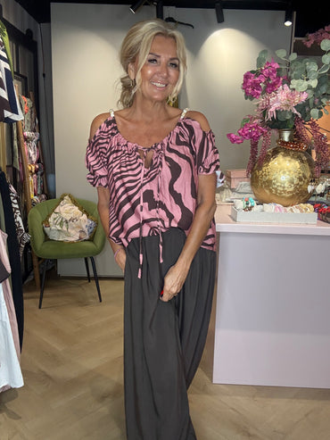 Blusa cebra oudroze
