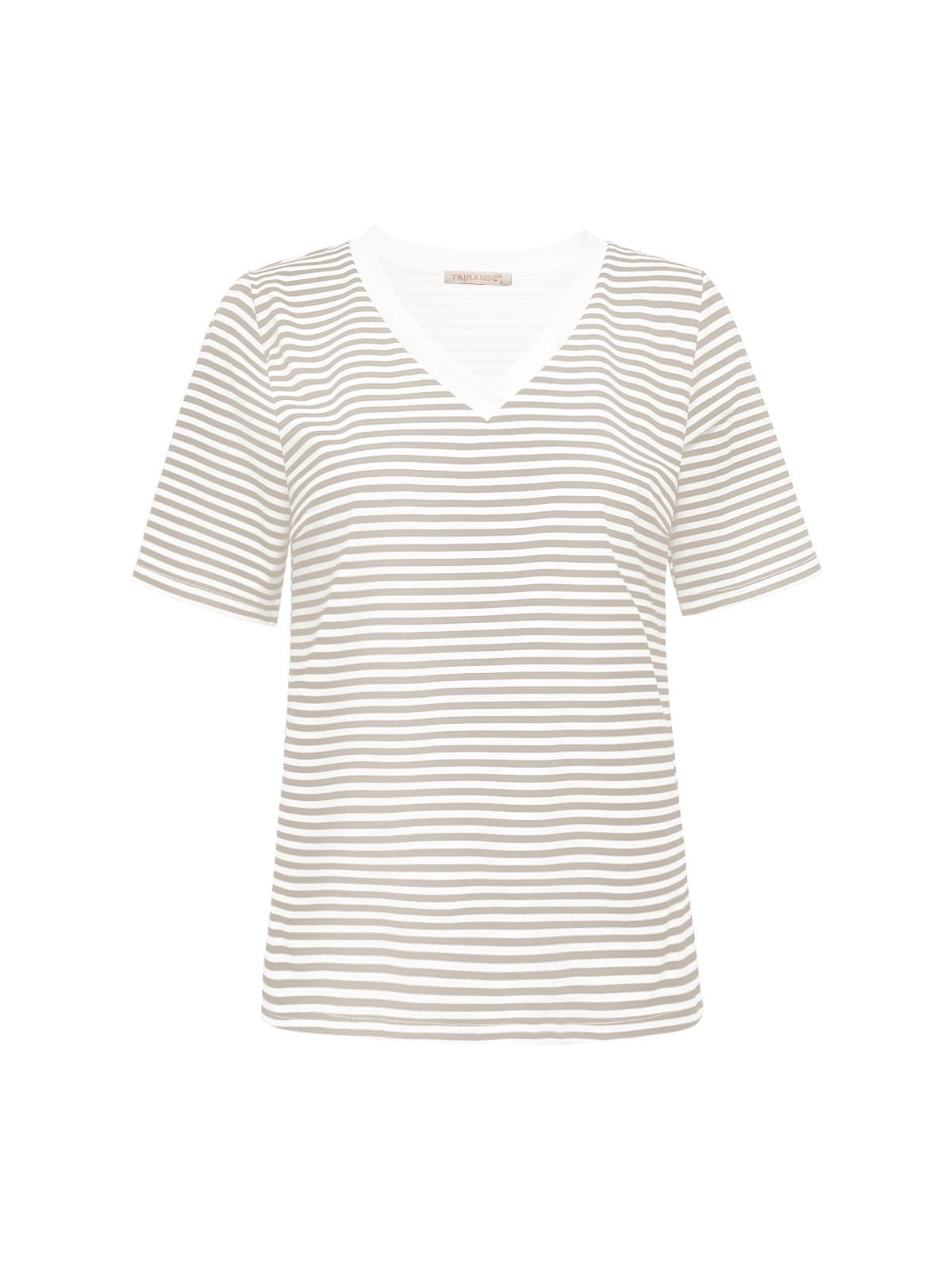 T-Shirt Triple Nine gestreept Beige