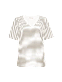 T-Shirt Triple Nine gestreept Beige