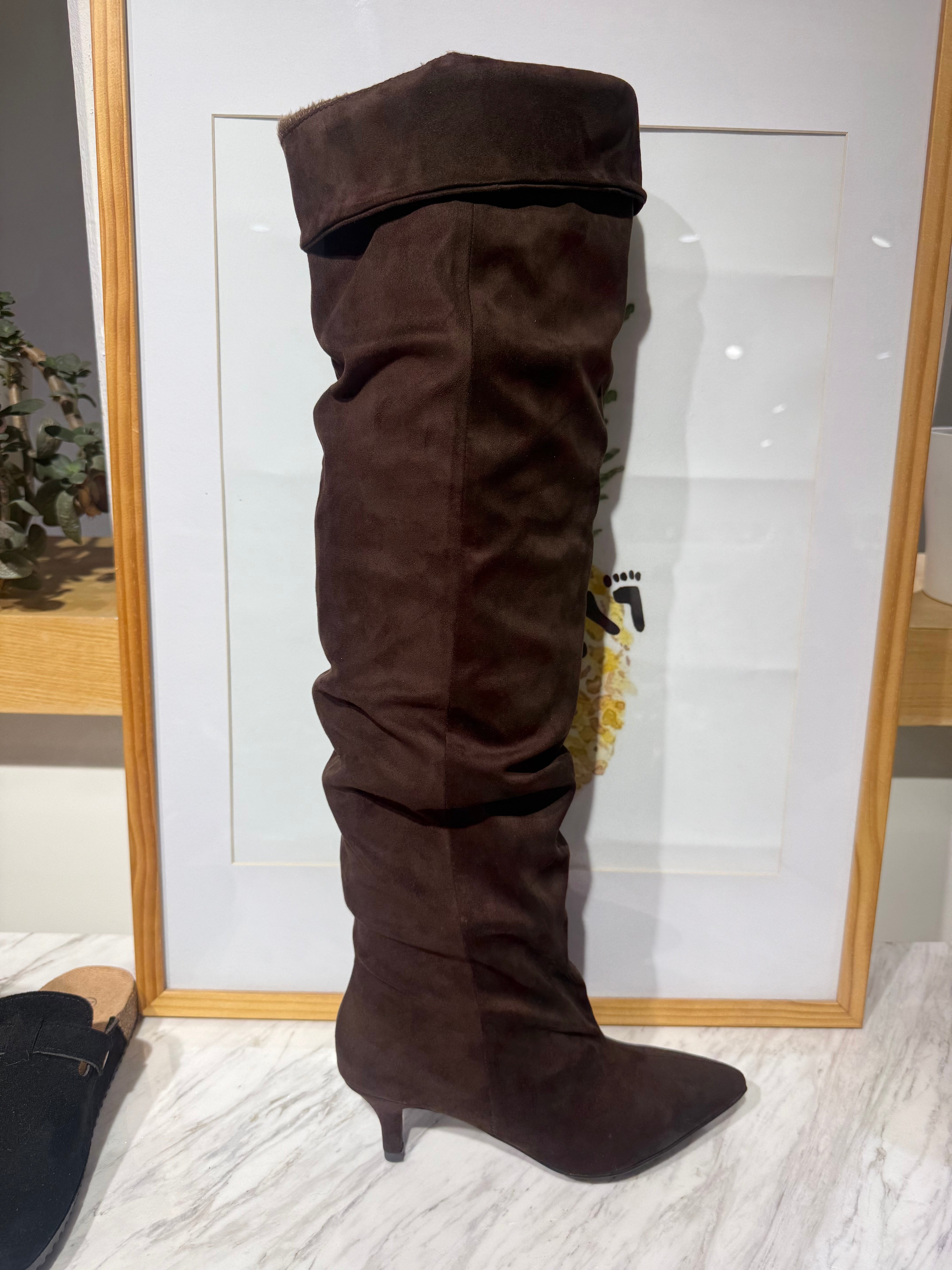 Overknee-støvler Queenie, brune