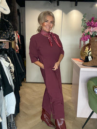 Mi Piace Bonded Travel Jurk Burgundy 202692