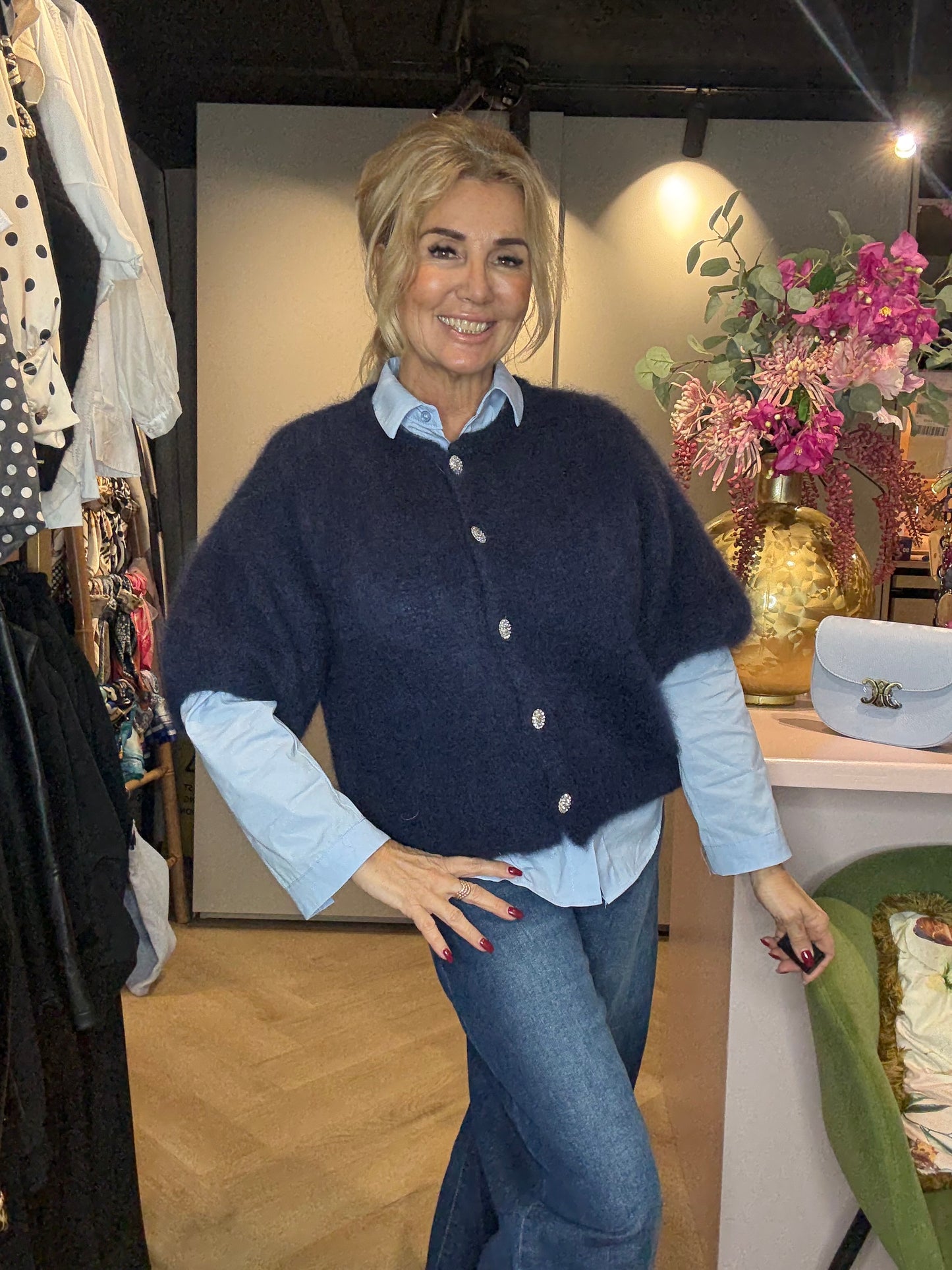 Vest mohair Donker Blauw