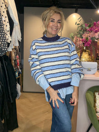 Trui streep licht Blauw