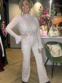 Toxik Poederrose Strass jeans