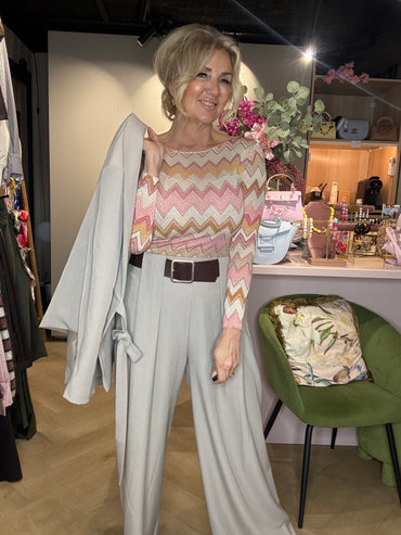 Zigzag Top Missoni Style Roze Oranje