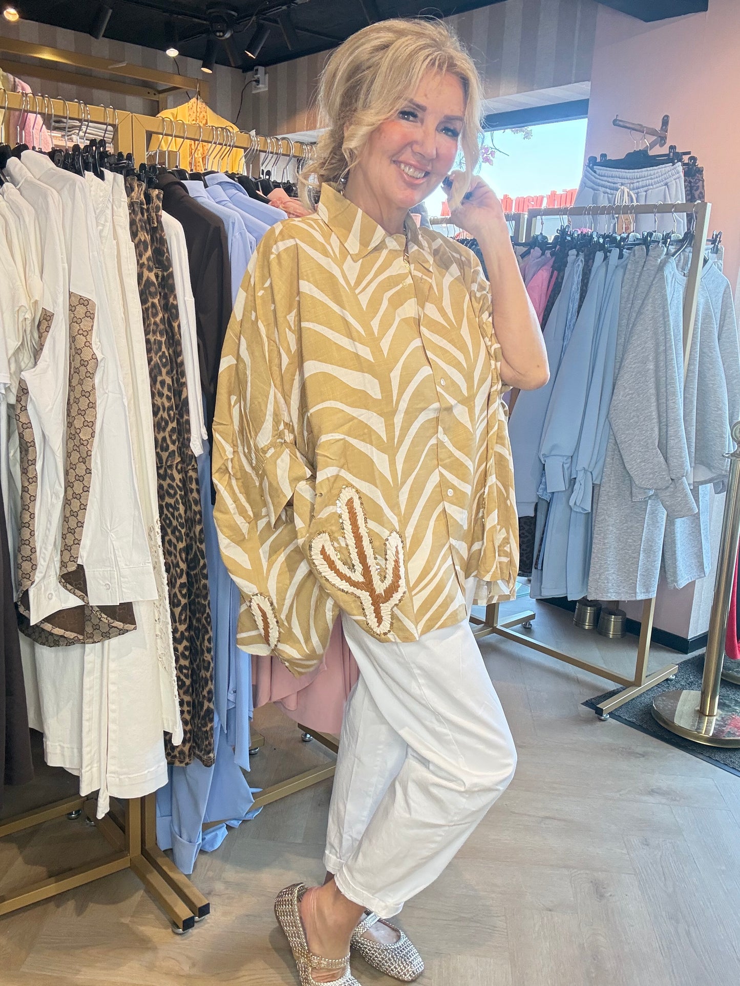 Bluse Boho Kaktus 🌵Camel