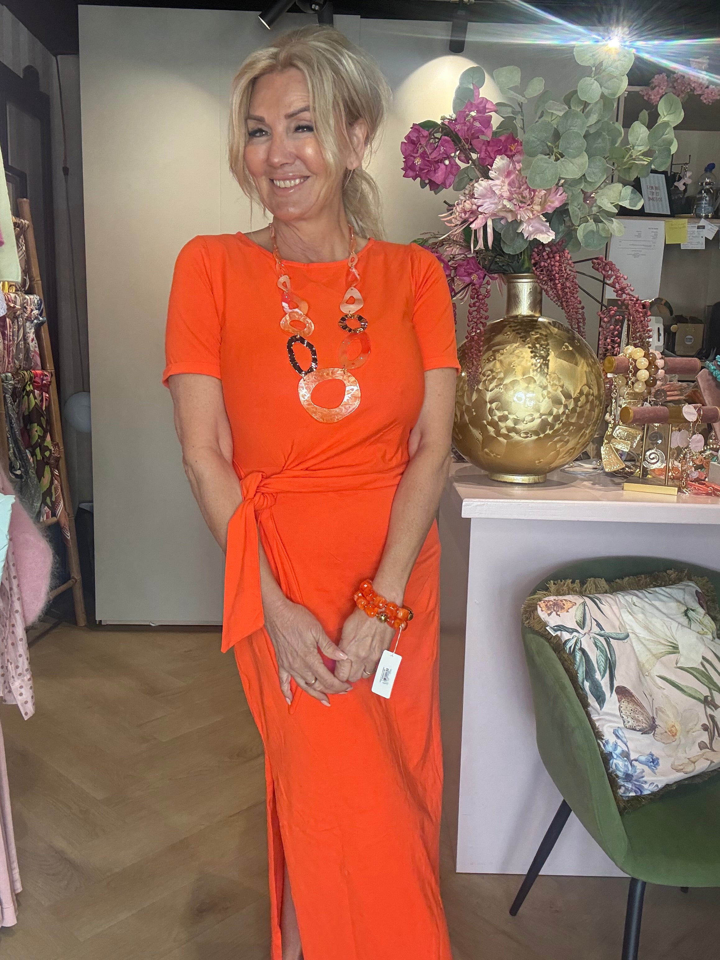 Jurk stretch Oranje