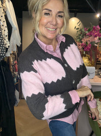 Vest Roos zigzag Rose / Bruin