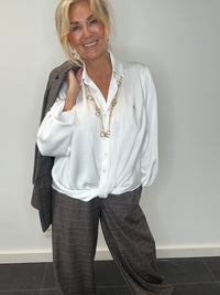 Witte blouse knoop viscose