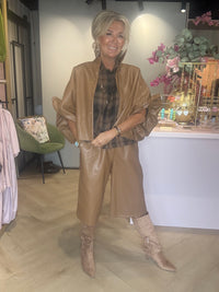 Blouse Emma ruit flanel Camel zwart