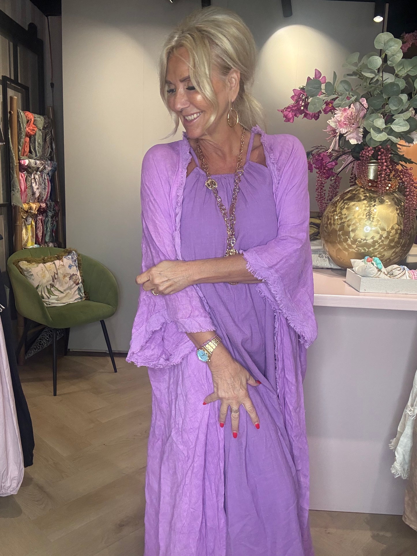 Kimono linnen Lila