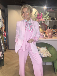 Veste col smoking manches Rose