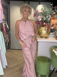 2 Delige set Rose linnen look