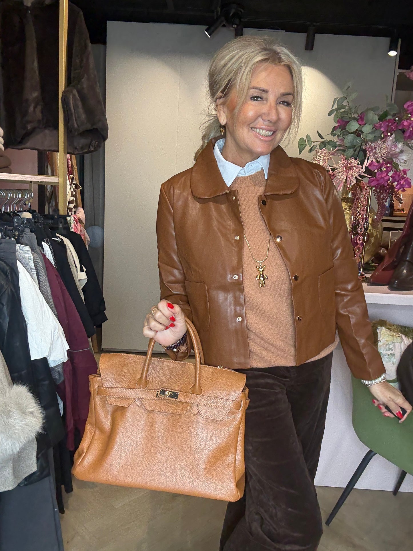 Jasje Jil Puh Leatherlook coqnag
