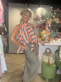 Broek harem Taupe Linnen