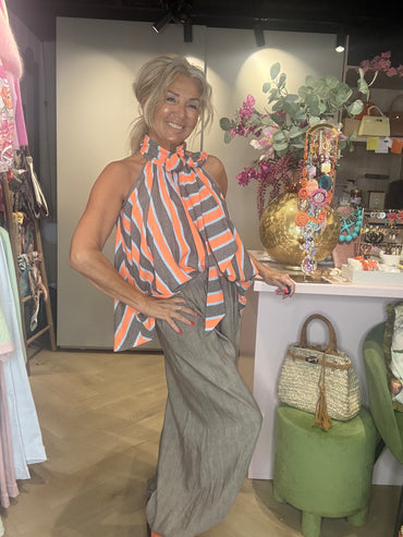 Broek harem Taupe Linnen