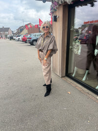 Culotte-Faltenhose Beige