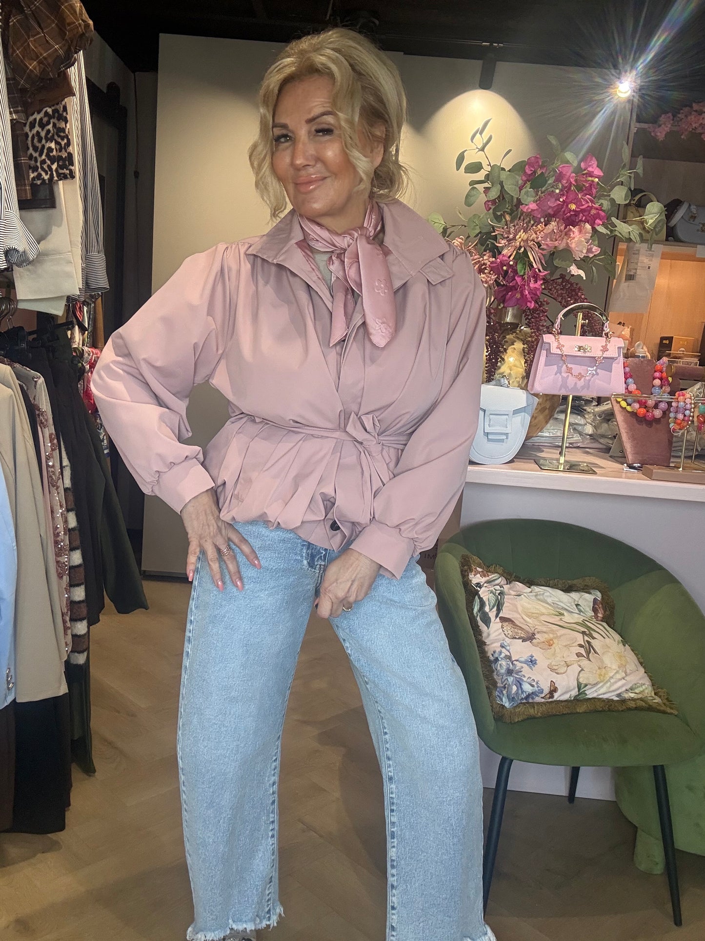 Ballon jasje Poederrose