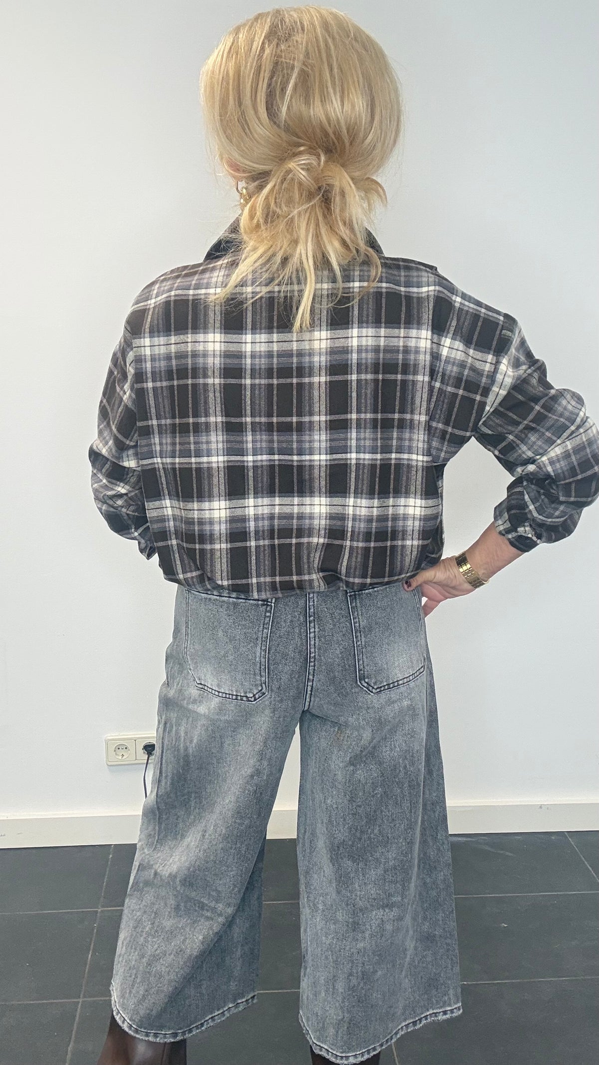 Blousonjakke, bluse, gråbrun