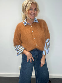 Vestje mohair Strass cognac