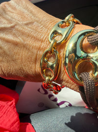 Armband chunky coffee Bean gold
