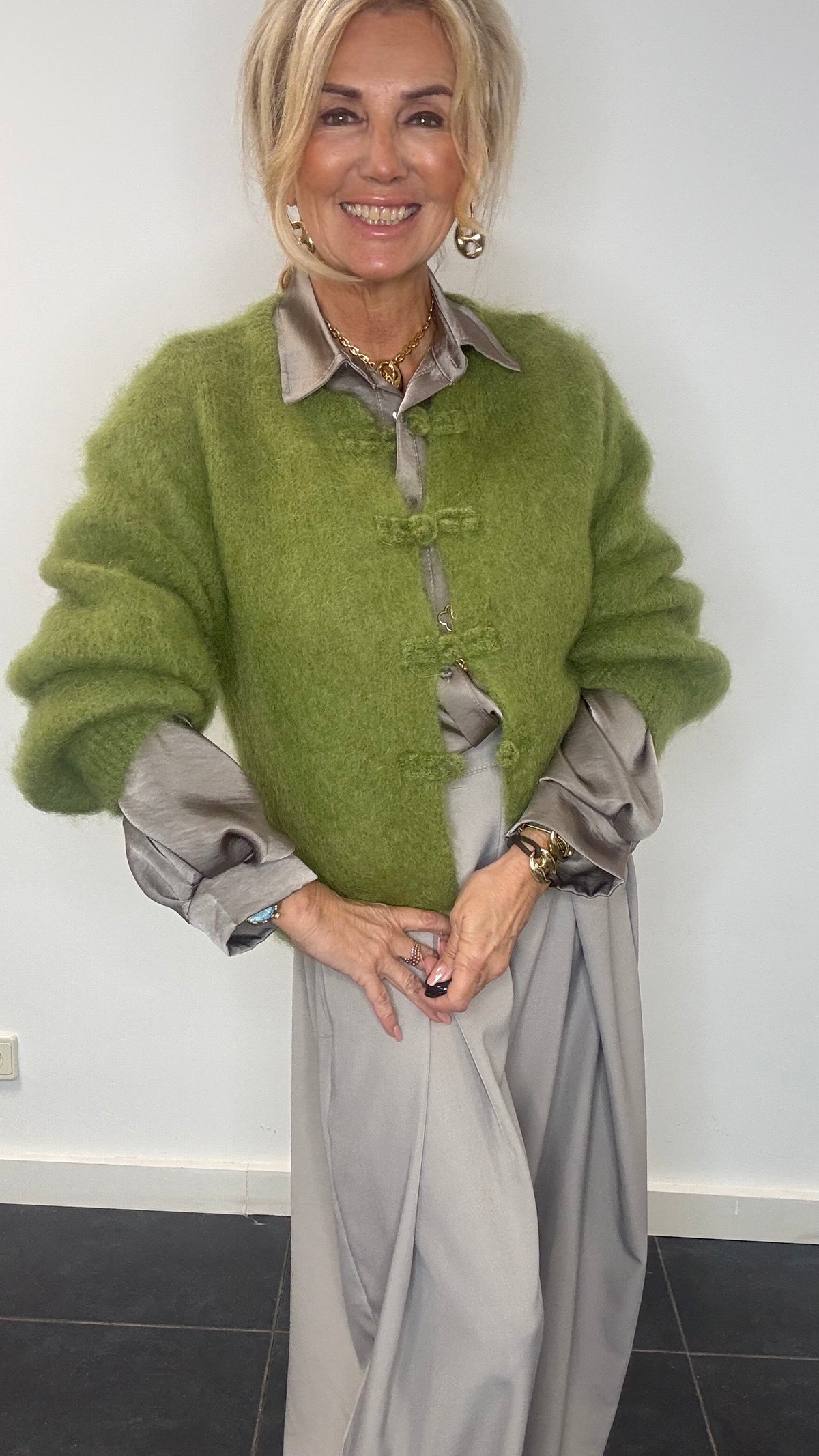 Vest i mohair, Kina, mosgrøn