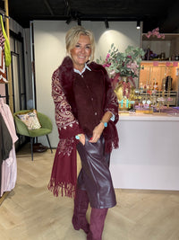 Shawl Burgundy fake fur