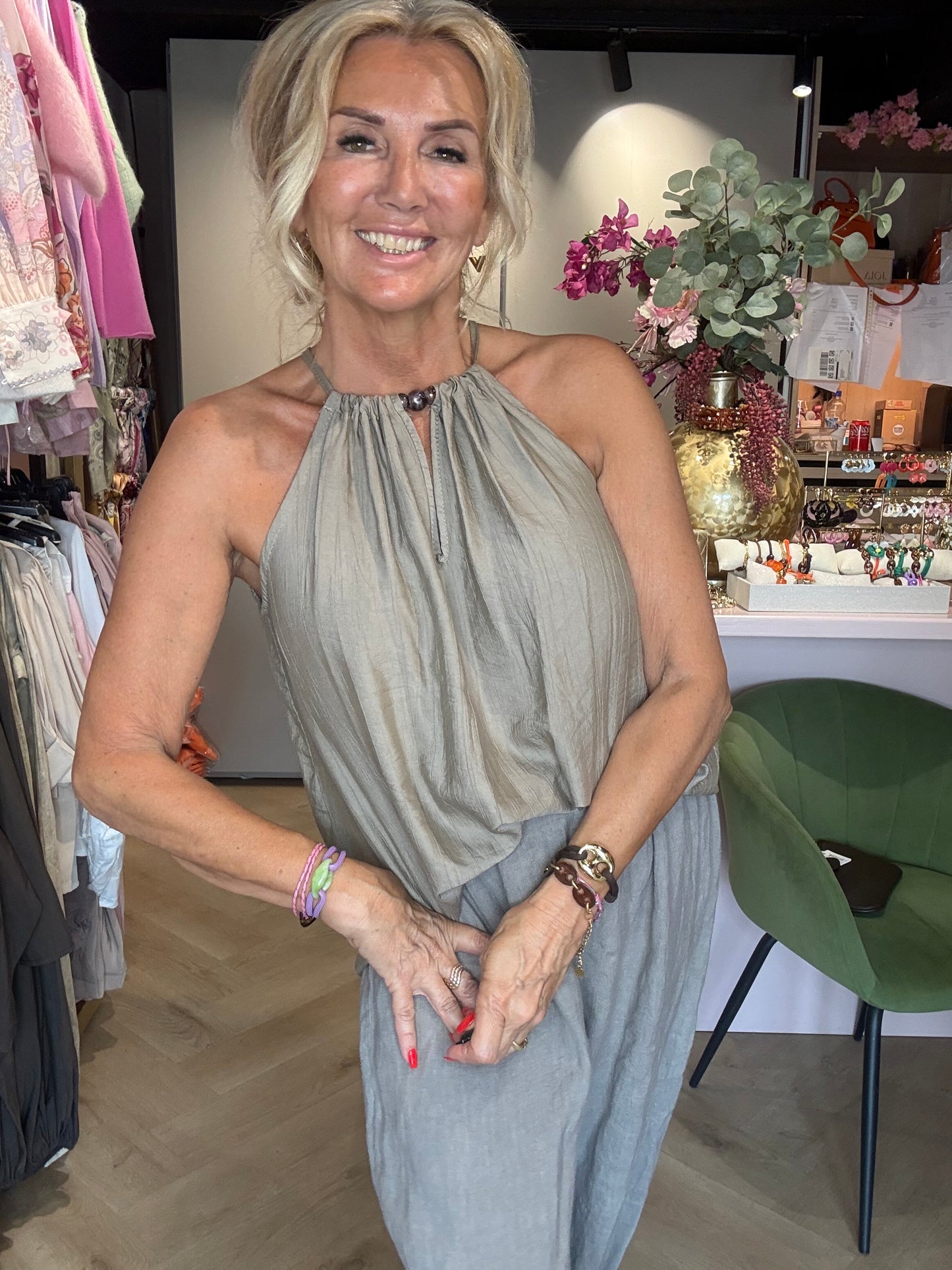 Halter top kraal taupe