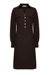 Triple Nine Dress JK51810 Cargo pockets Dark Brown
