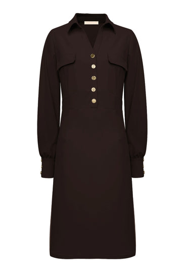 Triple Nine Dress JK51810 Cargo pockets Dark Brown