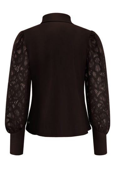 Triple Nine Blazer BLZ3906 Cross body Lace Sleeves Dark Brown