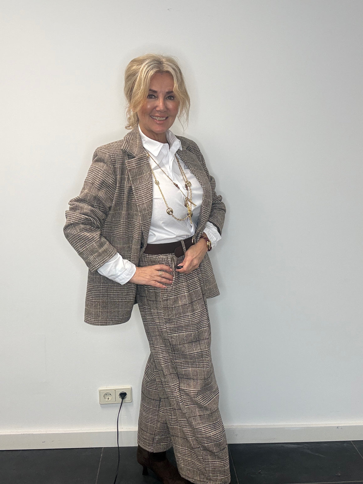 Broek Jenny Ruit Bruin