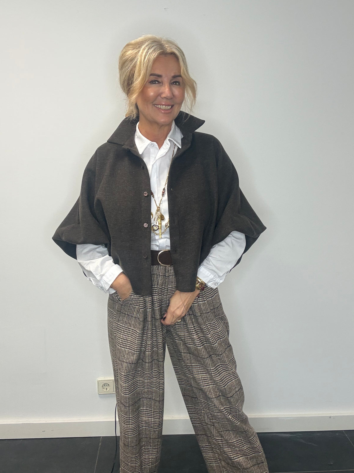 Broek Jenny Ruit Bruin