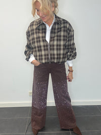 Broek Allover Shine braune Jeans
