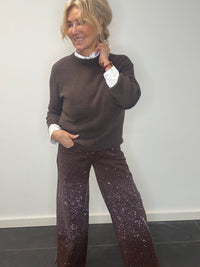 Broek Allover Shine braune Jeans