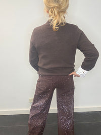 Broek Allover Shine braune Jeans