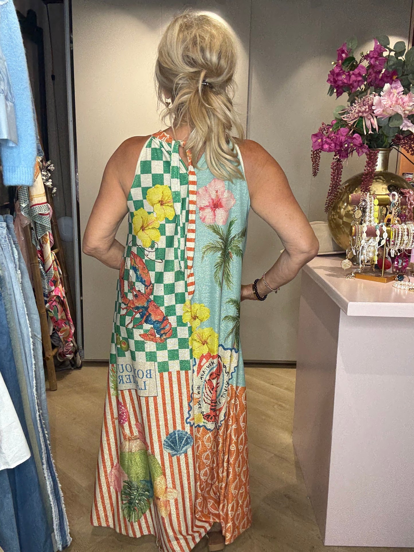 🌺 Halter Dress La Mer – Multicolor