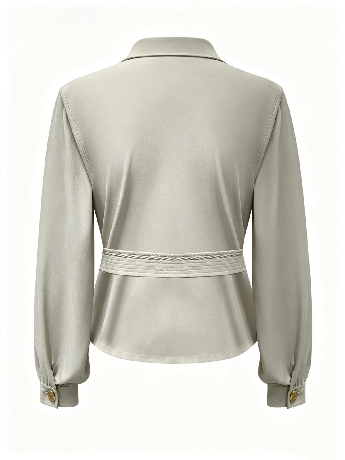 Triple Nine JA92414 beige travel trench jacket met ceintuur, achterzijde