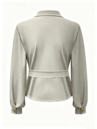 Triple Nine JA92414 beige travel trench jacket met ceintuur, achterzijde