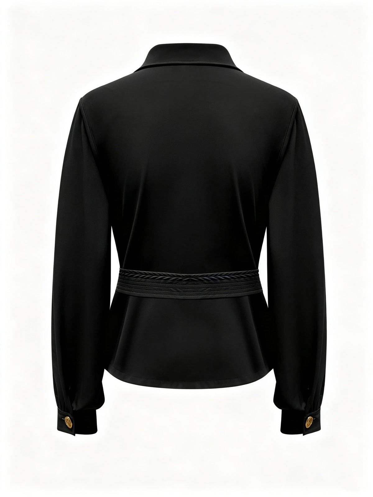 Triple Nine JA92414 zwart travel trench jacket met ceintuur, achterzijde