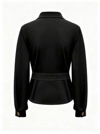Triple Nine JA92414 zwart travel trench jacket met ceintuur, achterzijde