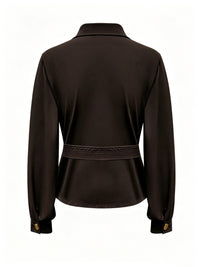 Triple Nine JA92414 donkerbruine travel trench Jacket met ceintuur, achterzijde