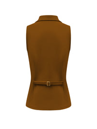 Triple Nine JA92417 Travel Gilet met Blazer Revers Caramel - achterkant