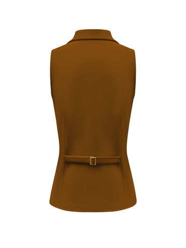 Triple Nine JA92417 Travel Gilet met Blazer Revers Caramel - achterkant