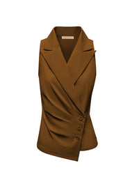 Triple Nine JA92417 Travel Gilet met Blazer Revers Caramel - voorkant