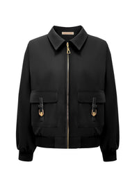 JA92423 Jacket Gold Zip Black - voorkant